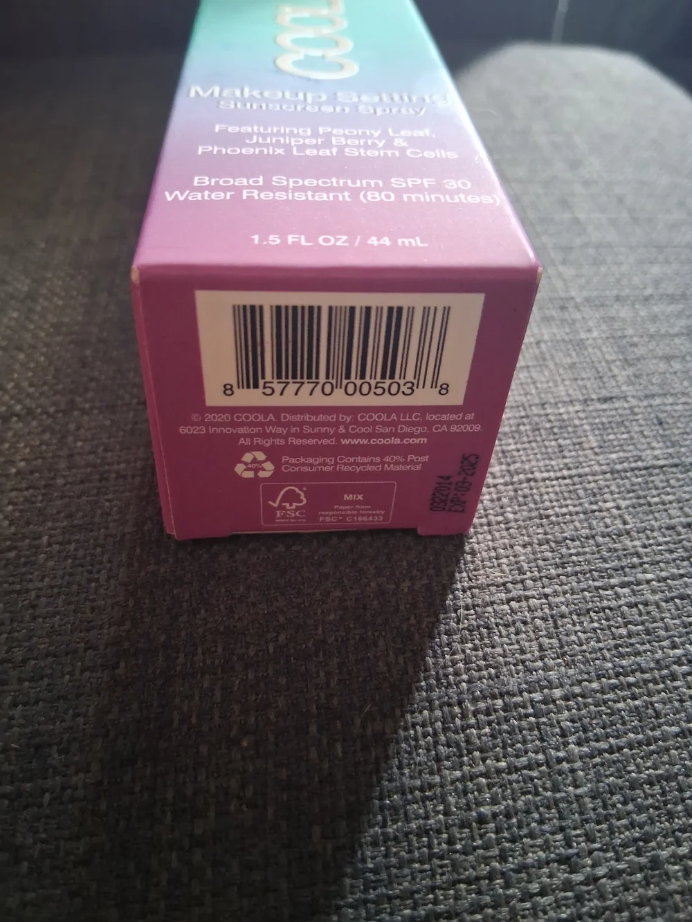 NEW SEALED COOLA Makeup Setting Sunscreen Spray SPF 30 1.5 oz